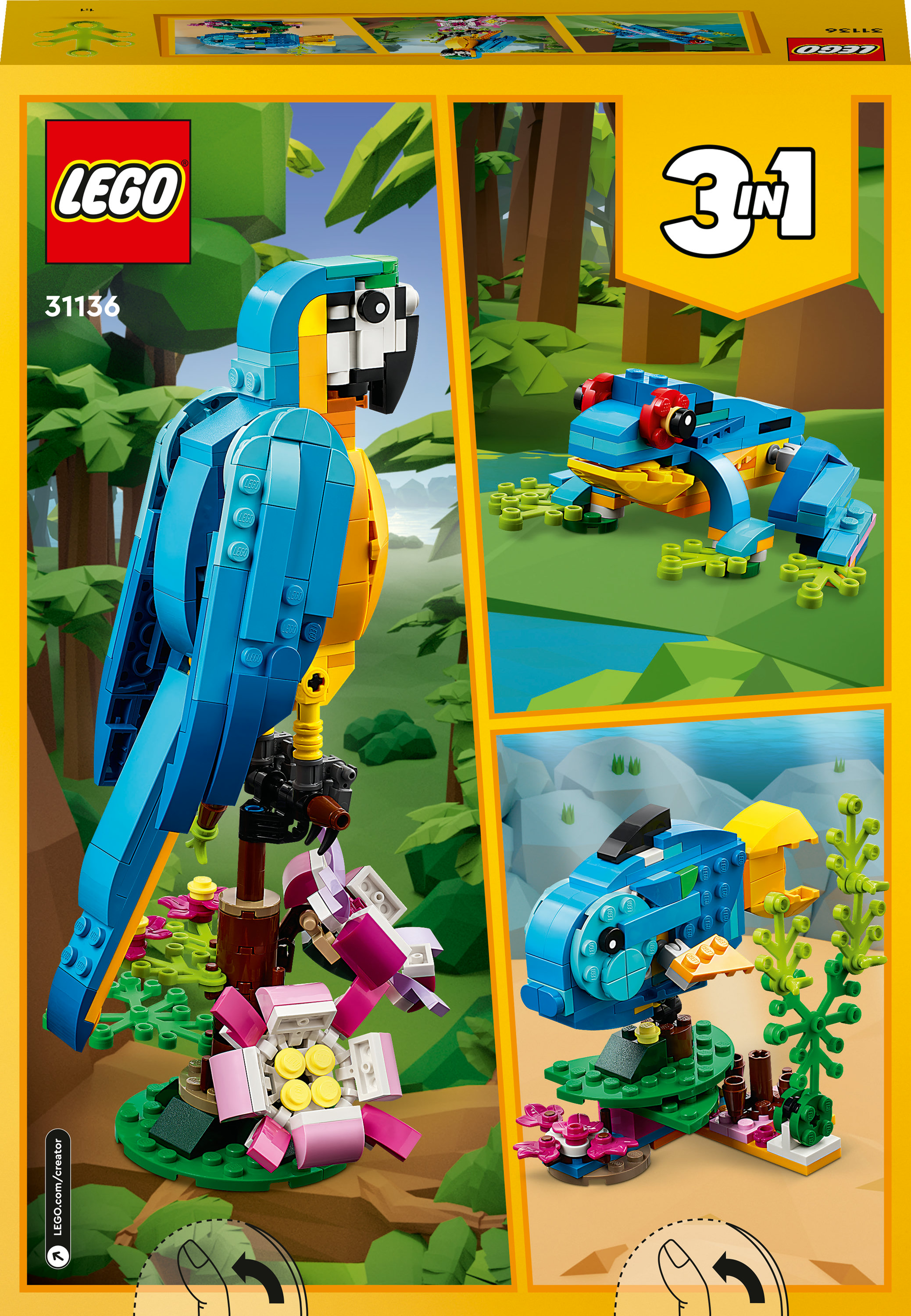 Конструктор LEGO Creator Екзотичний папуга 3 в 1, 253 деталі (31136) - фото 9