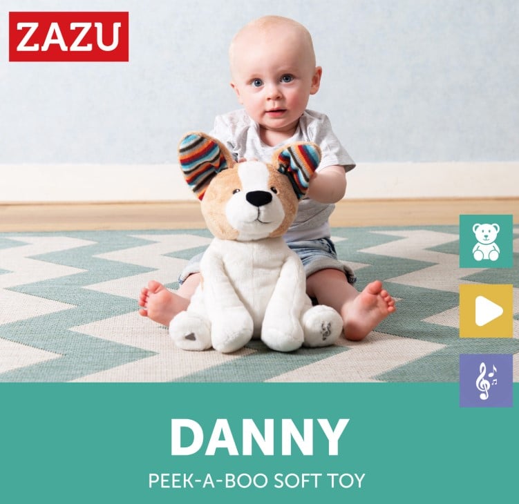 Мягкая музыкальная игрушка Zazu Дэнни Peek-A-Boo (ZA-DANNY-01) - фото 3