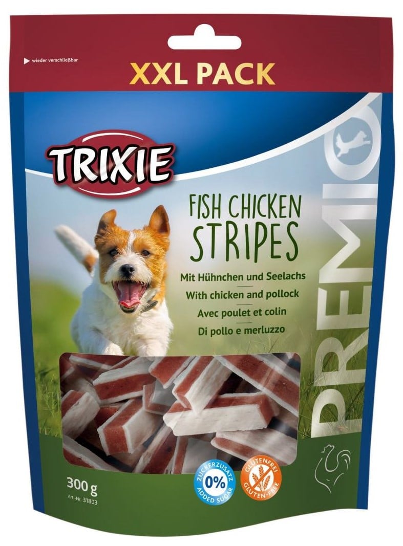 Ласощі для собак Trixie Premio Chicken and Pollock Stripes XXL Pack, з куркою і рибою, 300 г - фото 1