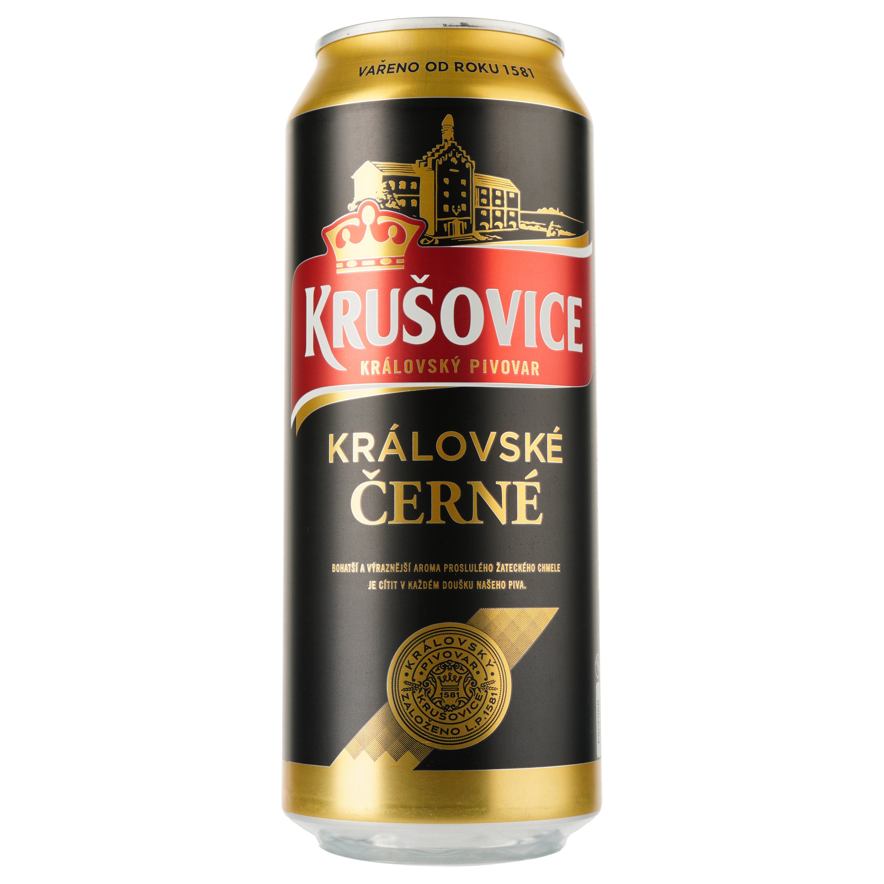 Пиво Krusovice Cerne, темное, 3,8%, ж/б, 0,5 л (743431) - фото 1