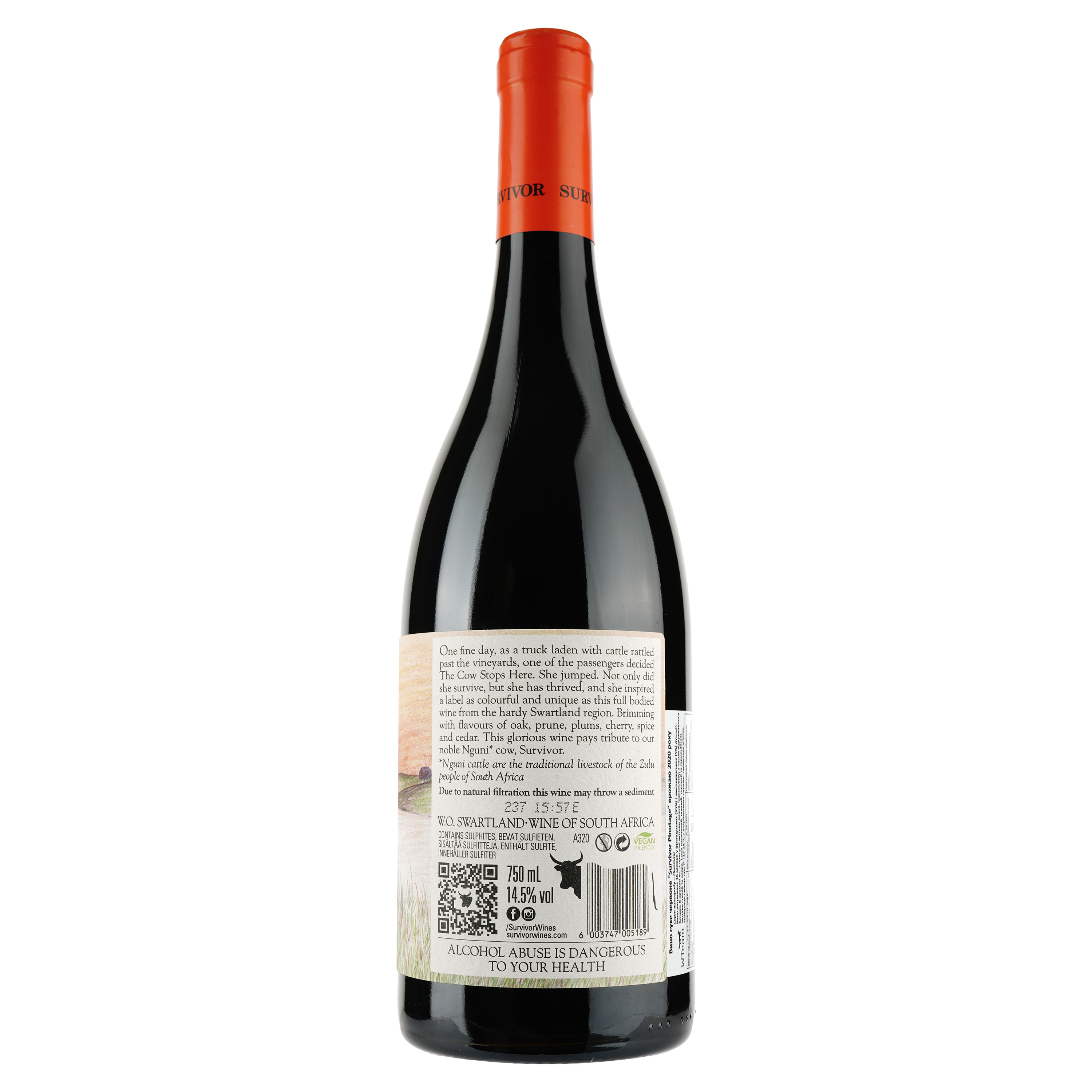 Вино Overhex Wines Survivior Pinotage, красное, сухое, 14,5%, 0,75 л (8000016958123) - фото 2