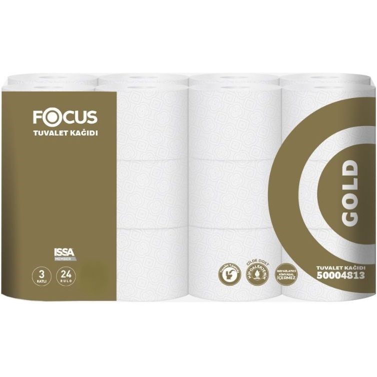 Туалетная бумага Focus Gold трехслойная 24 рулона - фото 1