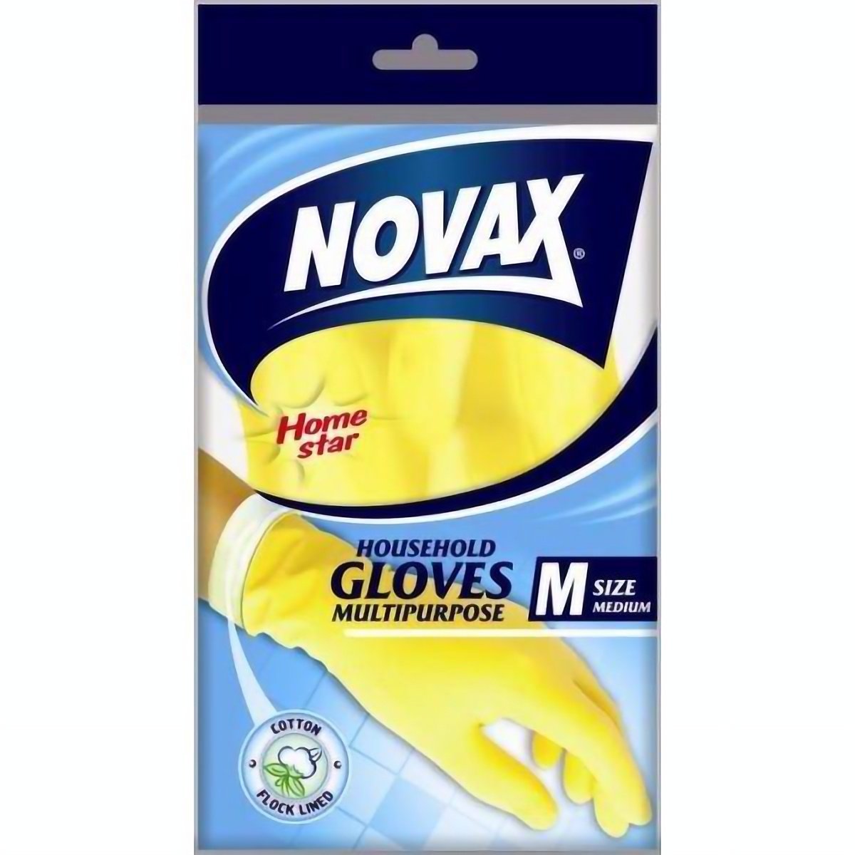 Господарські рукавички латексні Novax М 1 пара жовті - фото 1