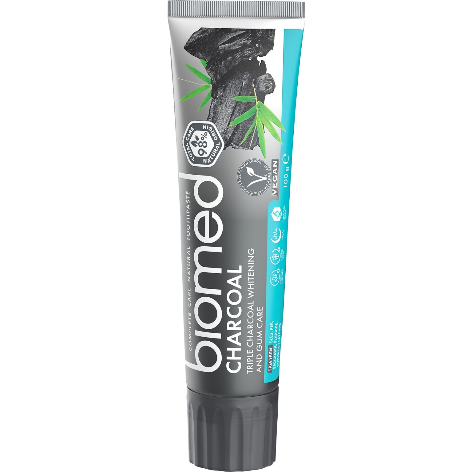 Зубна паста Biomed Charcoal Антибактеріальна відбілююча з вугіллям 100 г - фото 1