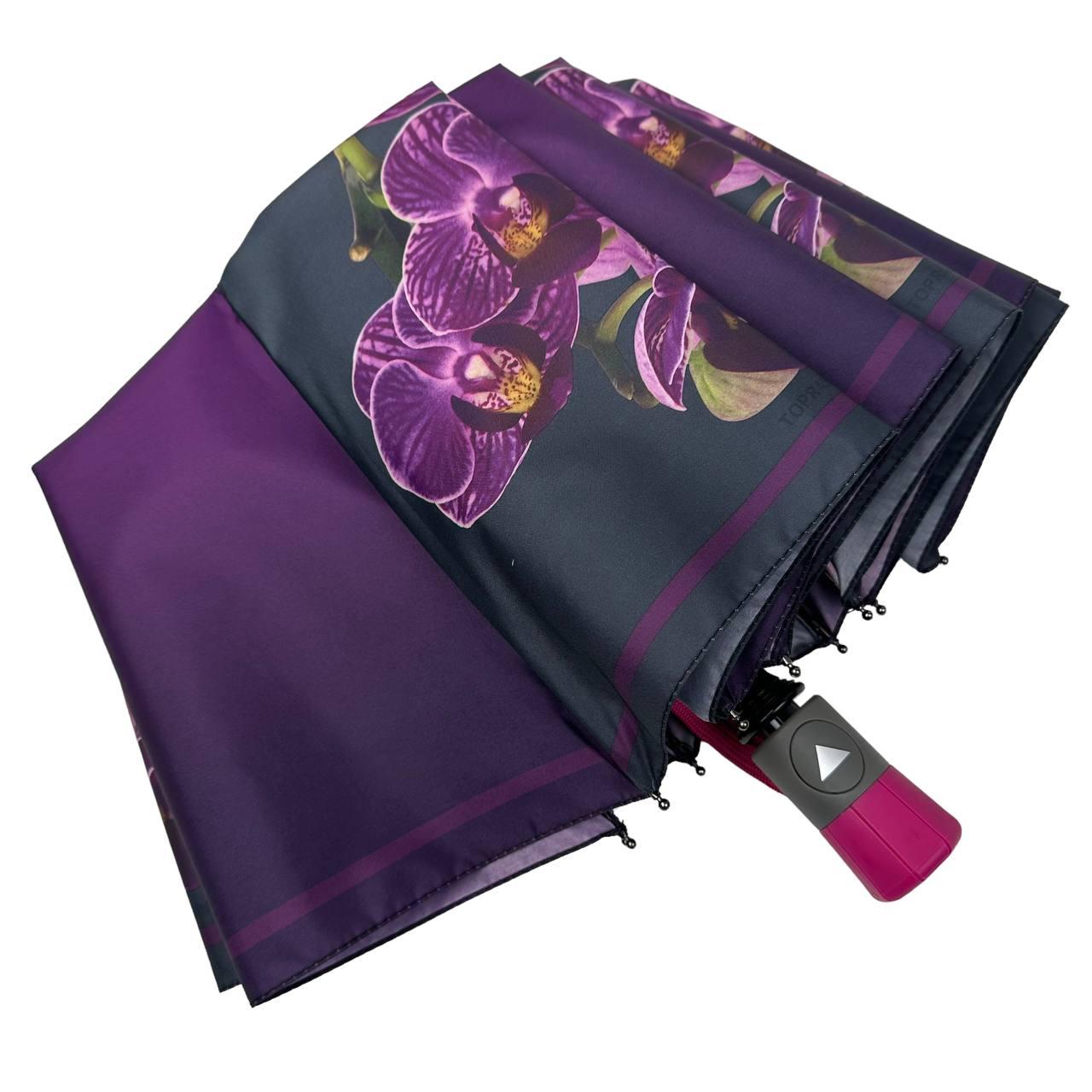 Жіноча складана парасолька напівавтомат Toprain 99 см фіолетова - фото 5