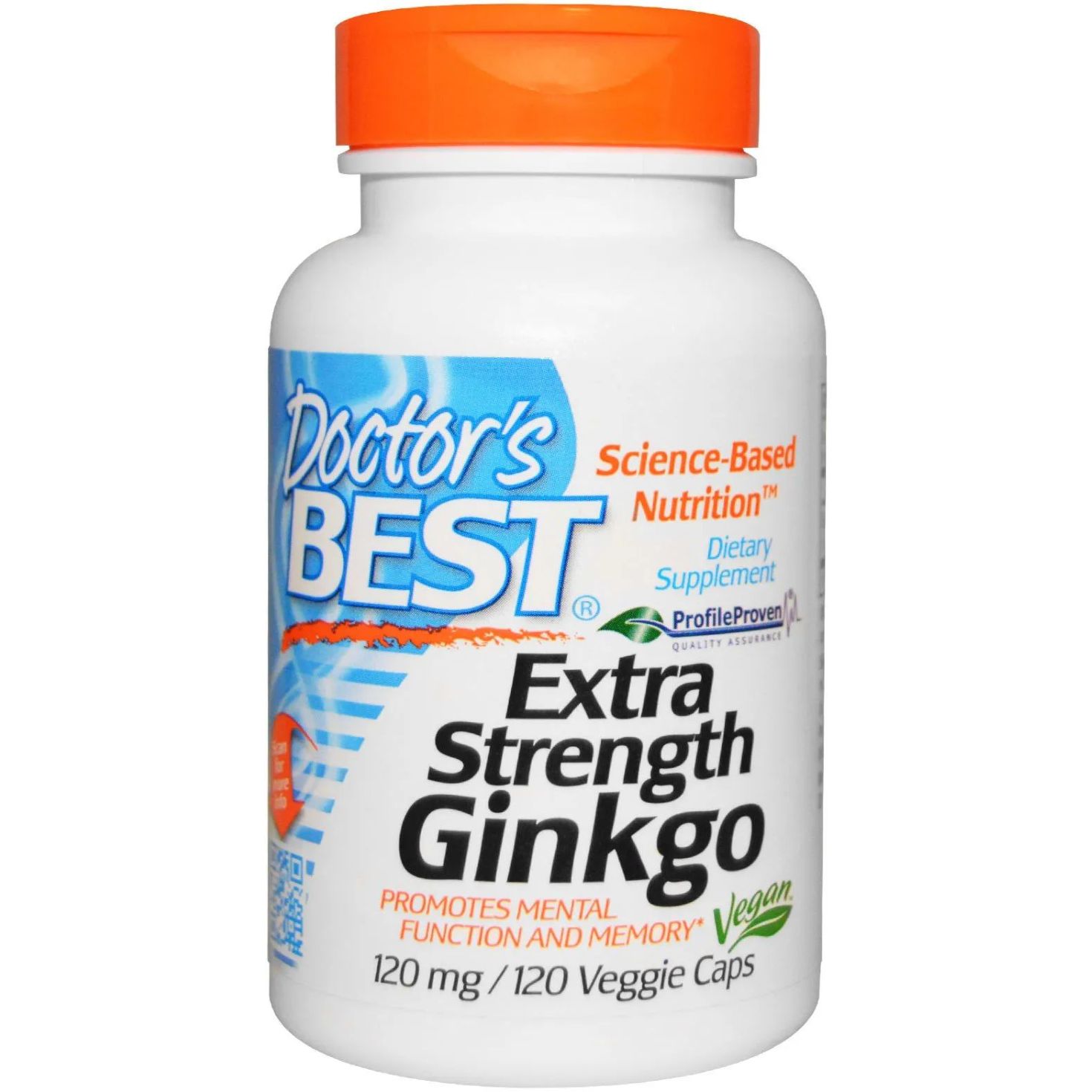 Супер сильний екстракт Гінкго Doctor's Best Ginkgo Extra Stength Profile Proven 120 мг 120 вегетаріанських капсул - фото 1