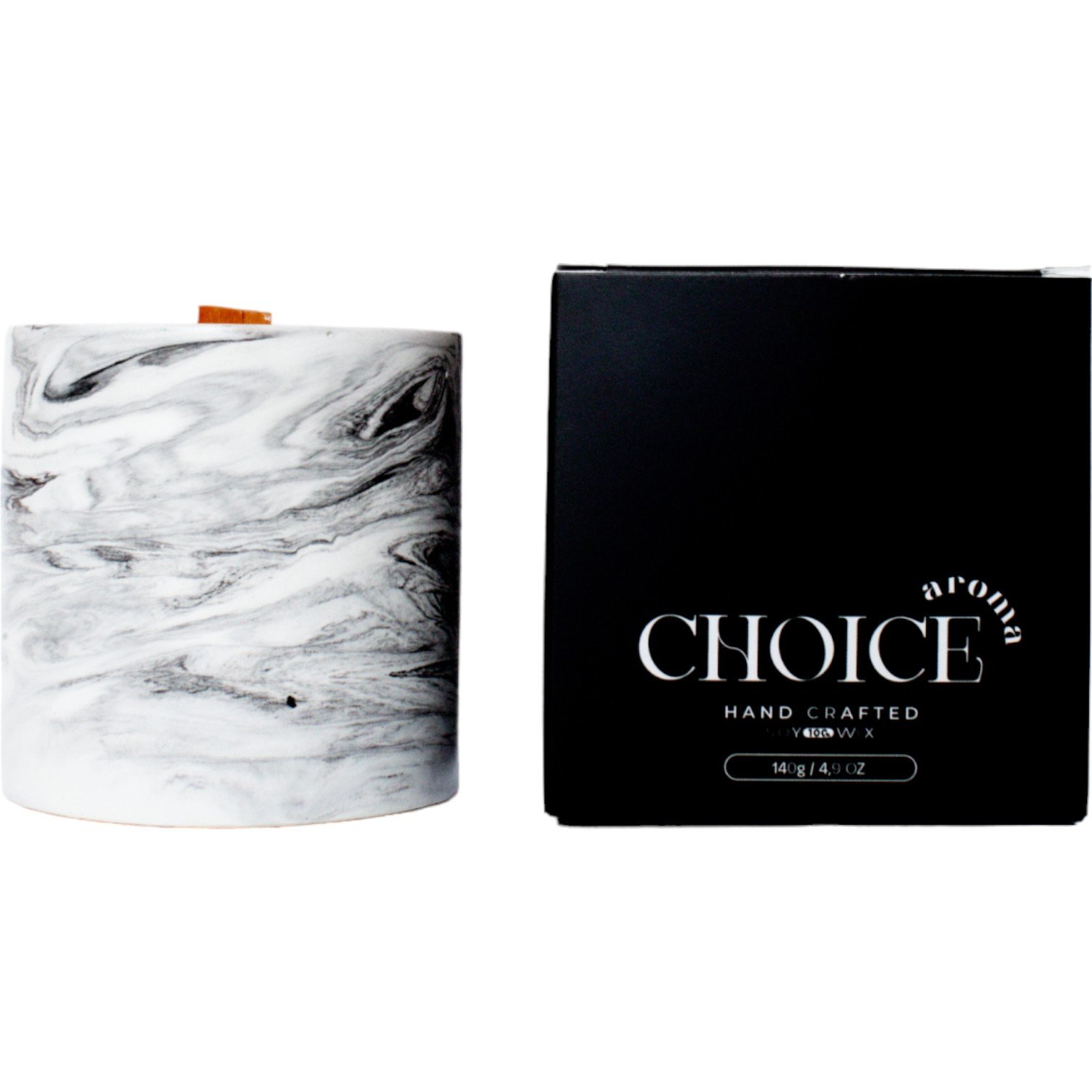 Парфюмерная свеча Choice Aroma Pipe Tobacco мармур 140 г - фото 1