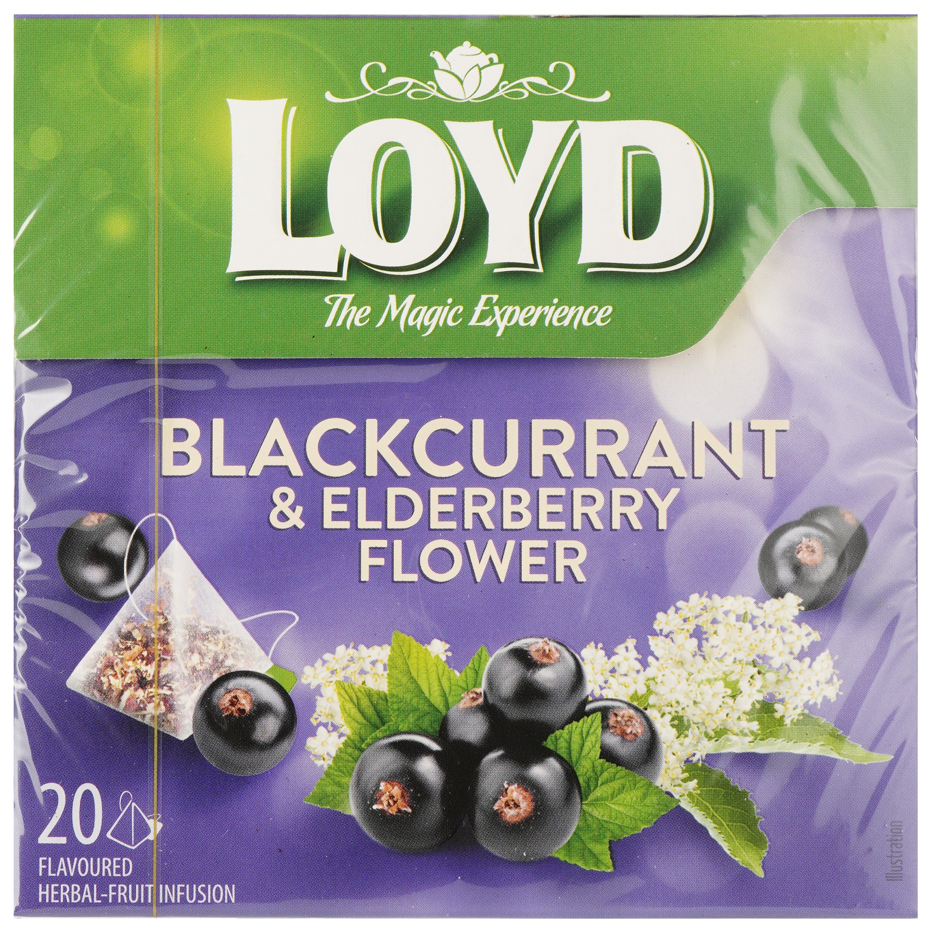 Чай фруктовий LoydBlackcurrant&Elderberry, Чорна смородина та Бузина, в пірамідках, 40 г - фото 2