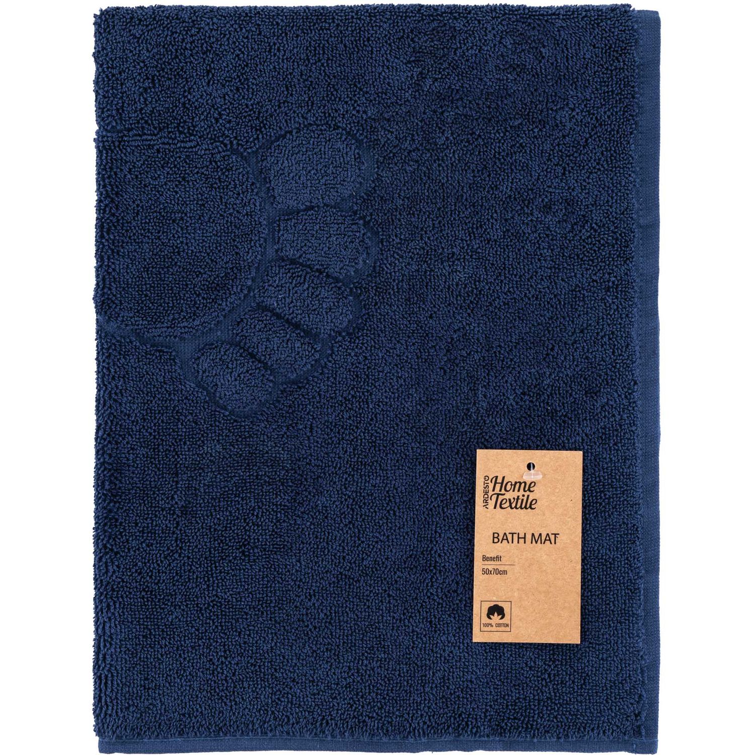 Килимок для ніг махровий Ardesto Benefit, 70х50 см, темно-синій (ART2457DB) - фото 1