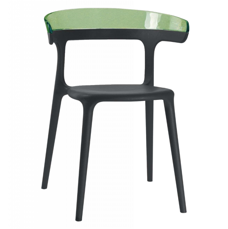 Кресло Papatya Luna черное сиденье, верх прозрачно-зеленый (279796) - фото 1