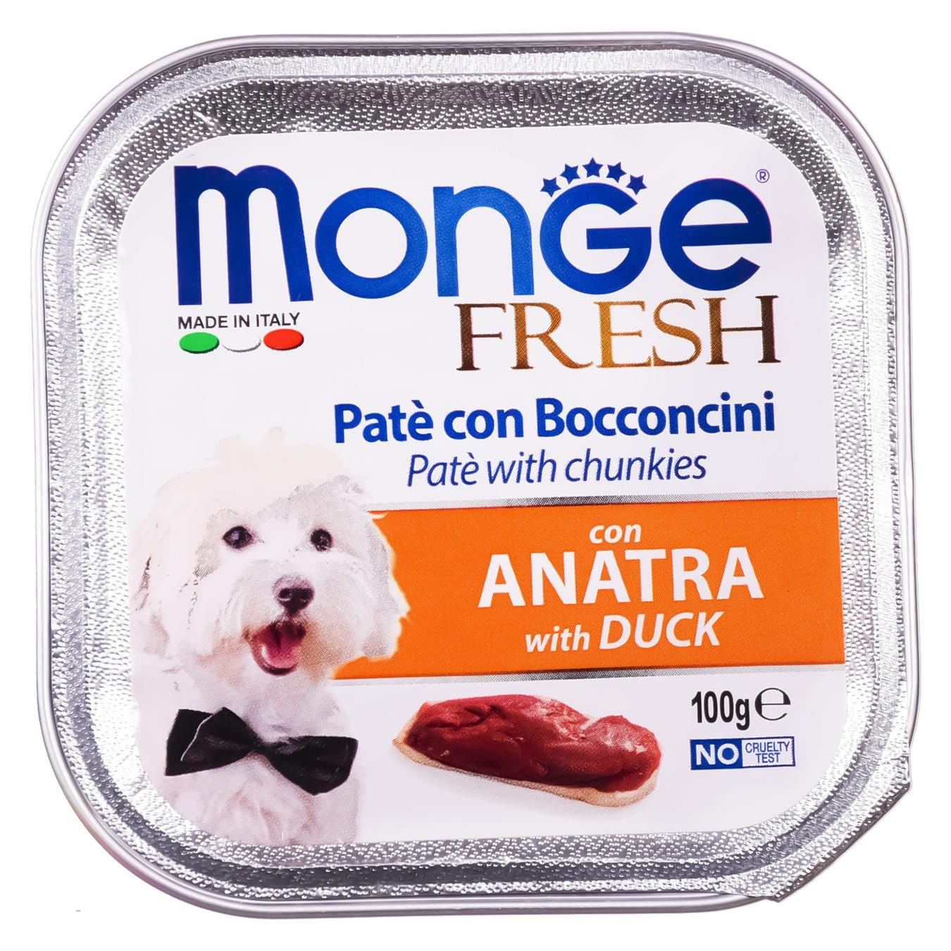 Влажный корм Monge Dog Fresh с уткой, 100 г - фото 1