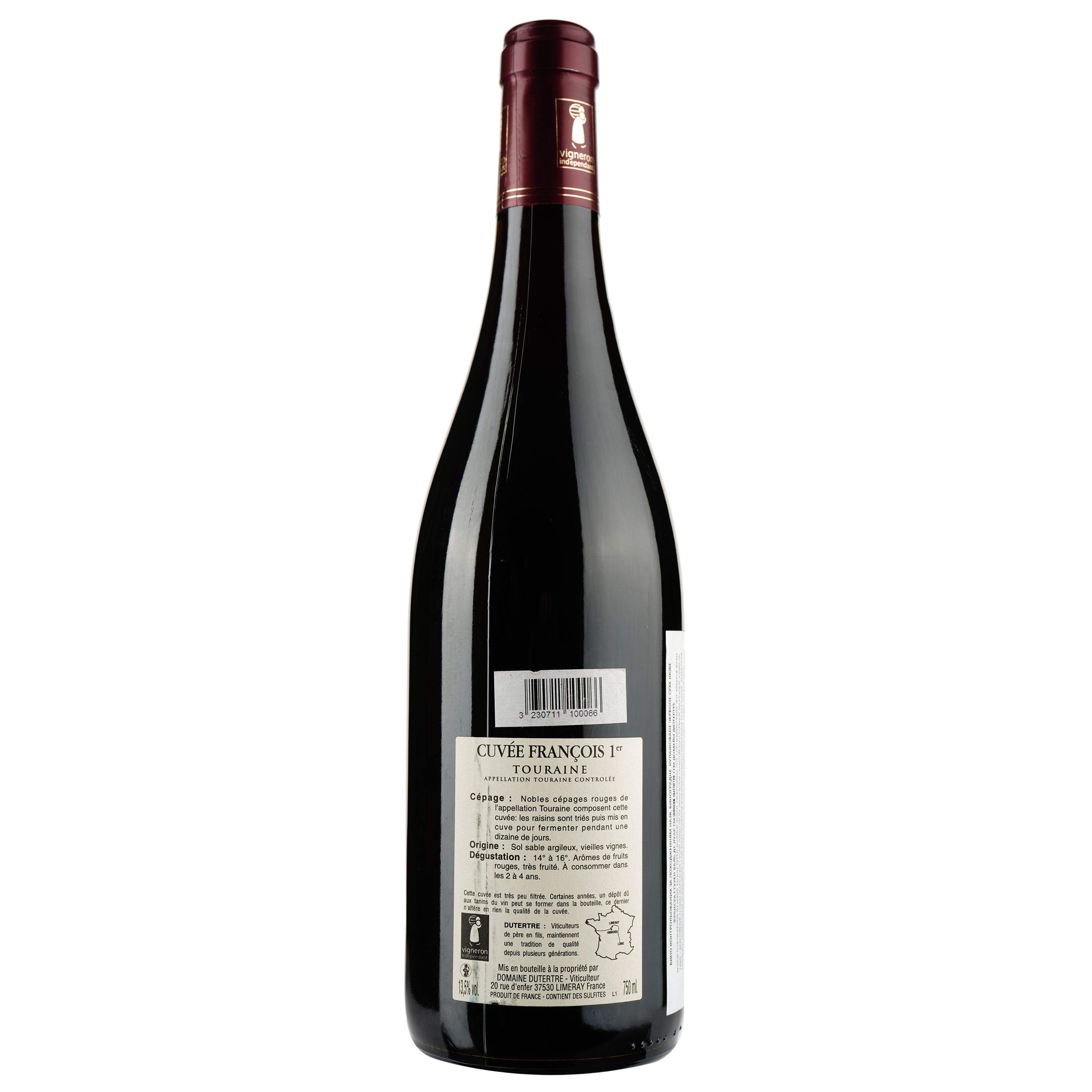 Вино Domaine Dutertre Cuvee Francois Touraine Amboise Val de Loire, 12,5%, 0,75 л (682470) - фото 2