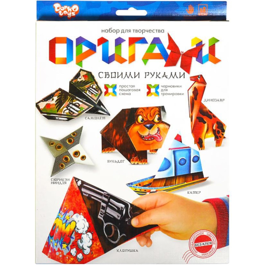 Набір для творчості Danko Toys Орігамі Ор-01-01…05, 6 фігурок Хлопавка - фото 1