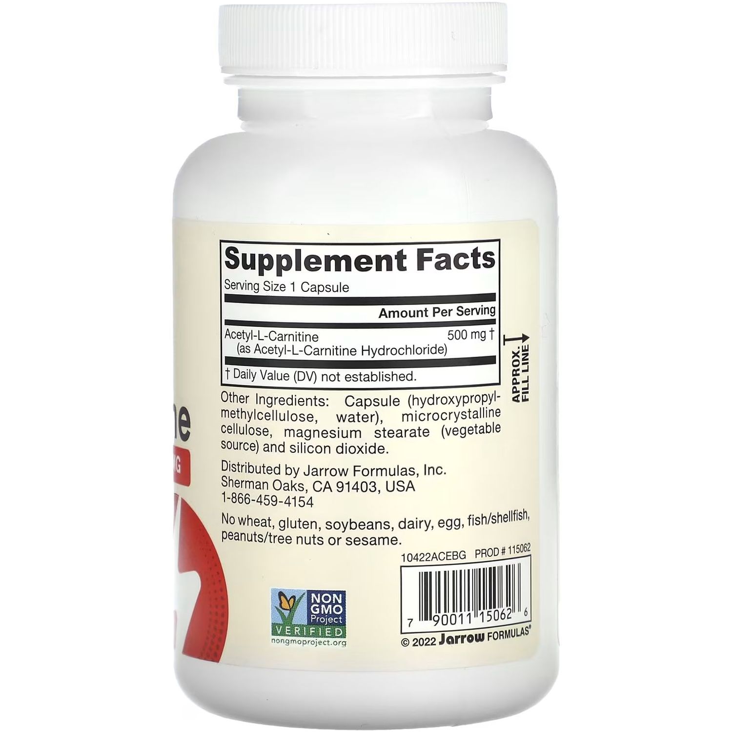 Ацетил L-карнитин Jarrow Formulas Acetyl L-Carnitine 500 мг 120 капсул - фото 2