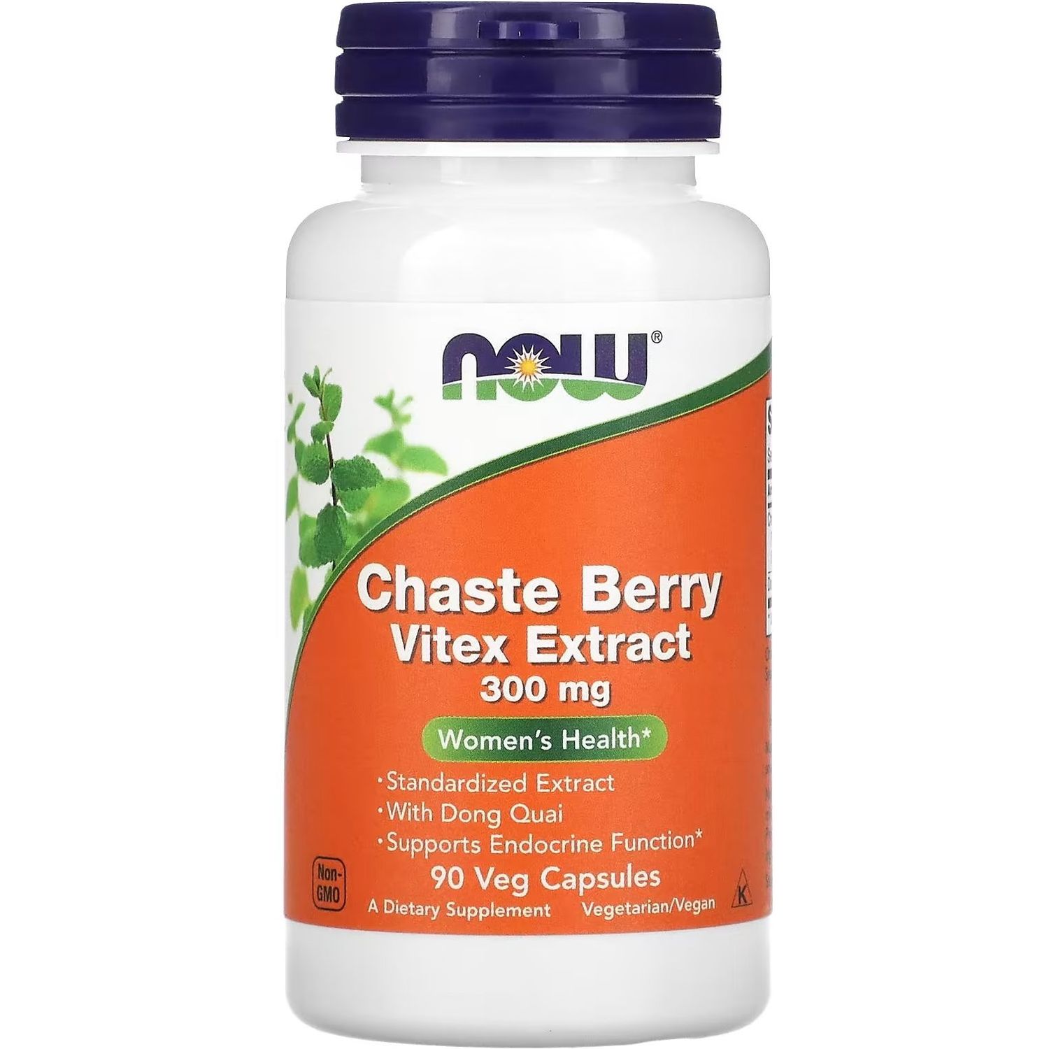 Натуральная добавка Now Chaste Berry Vitex Extract with Dong Quai 300 мг 90 капсул - фото 1