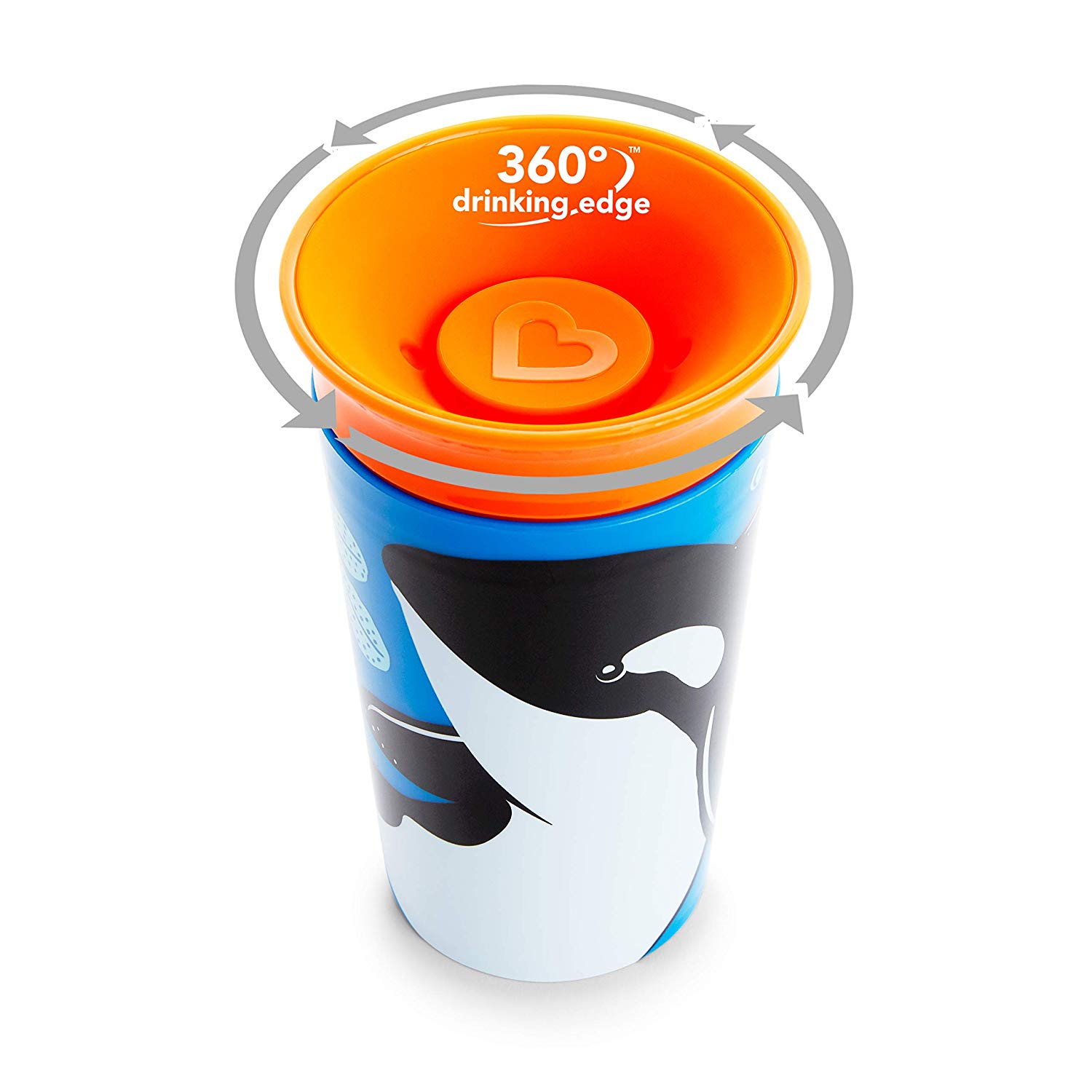 Чашка непроливна Munchkin Miracle 360 WildLove Косатка, 266 мл, помаранчевий (051778) - фото 2