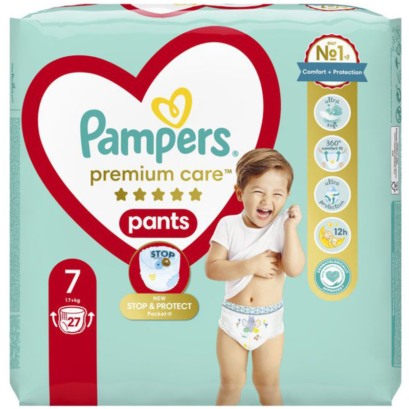 Подгузники-трусики Pampers Premium Care Pants Giant Plus 7 (17+кг) 27 шт. - фото 2