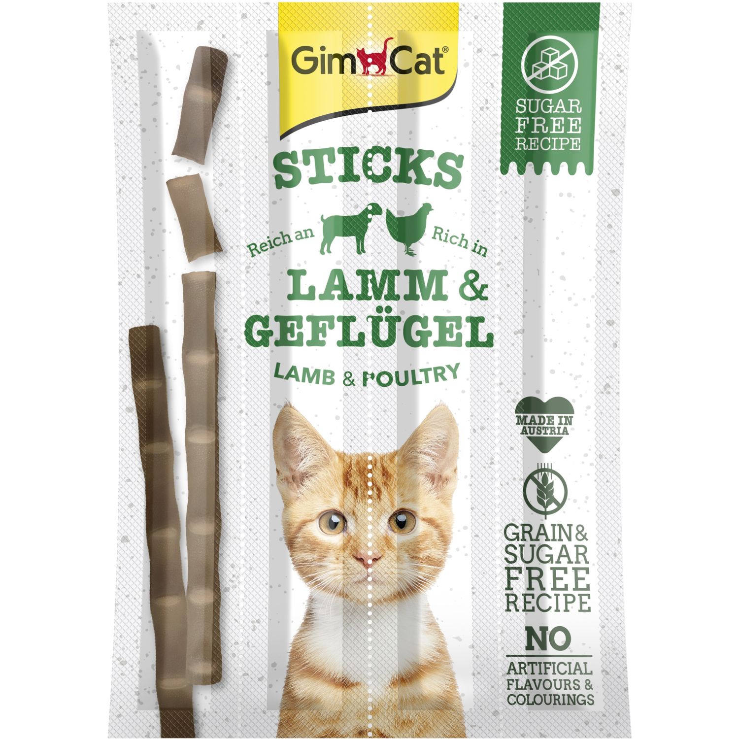 Лакомство для кошек GimCat Sticks Lamb and Poultry с ягненком и птицей, 20 г - фото 1