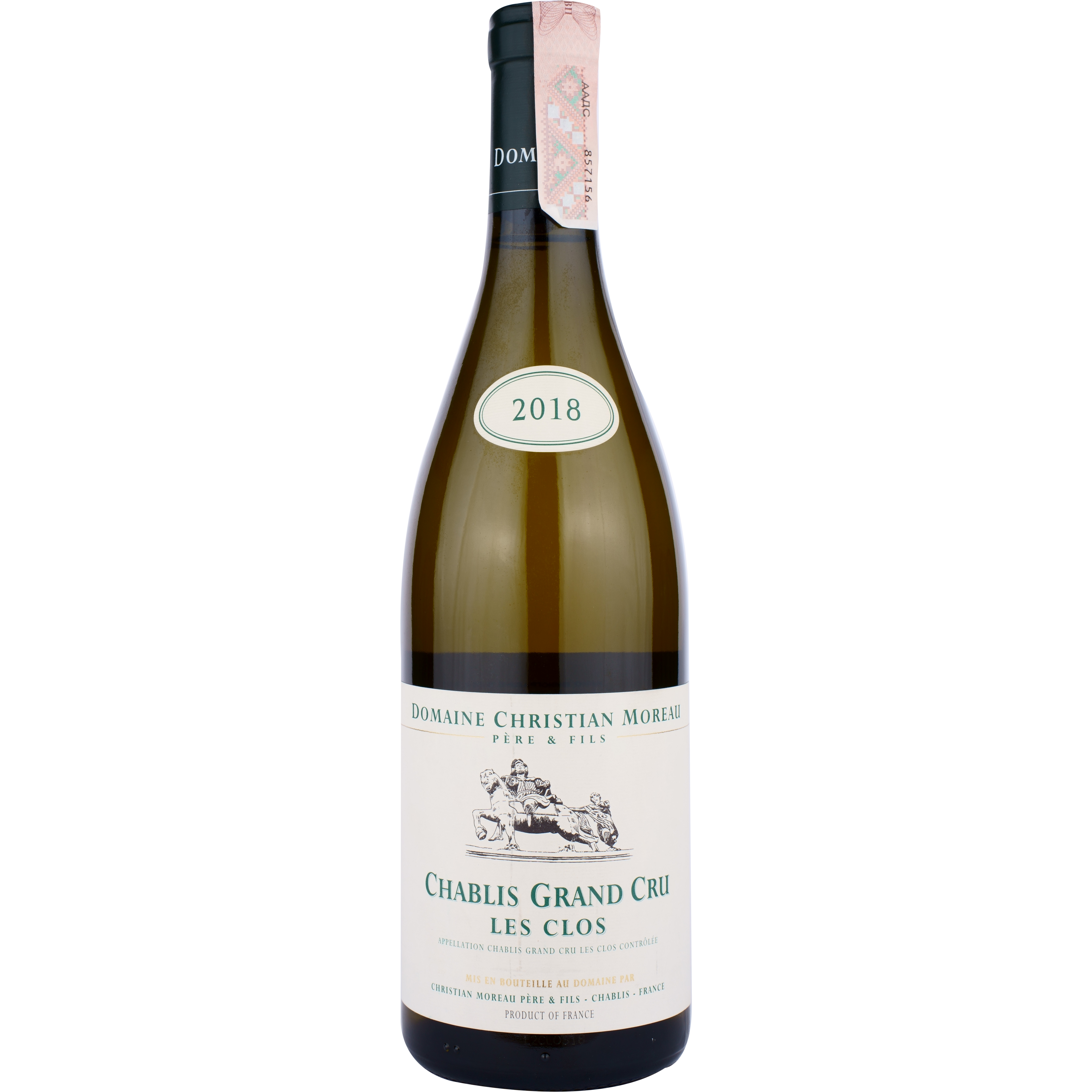 Вино Domaine Christian Moreau Chablis Les Clos Grand Cru AOC, біле, сухе, 0,75 л - фото 1