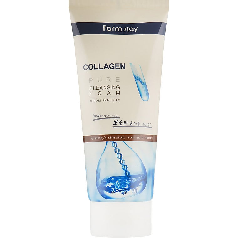 Пенка для умывания FarmStay Collagen Pure Cleansing Foam, с коллагеном, 180 мл - фото 1