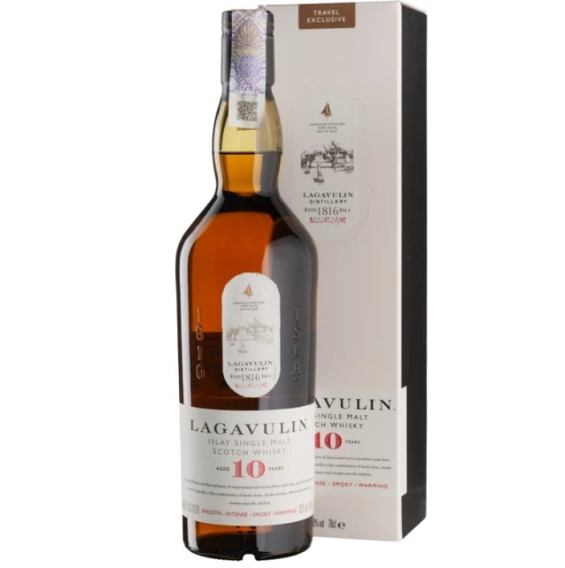 Виски Lagavulin 10yo Single Malt Scotch Whisky, в подарочной упаковке, 43%, 0.7 л - фото 1