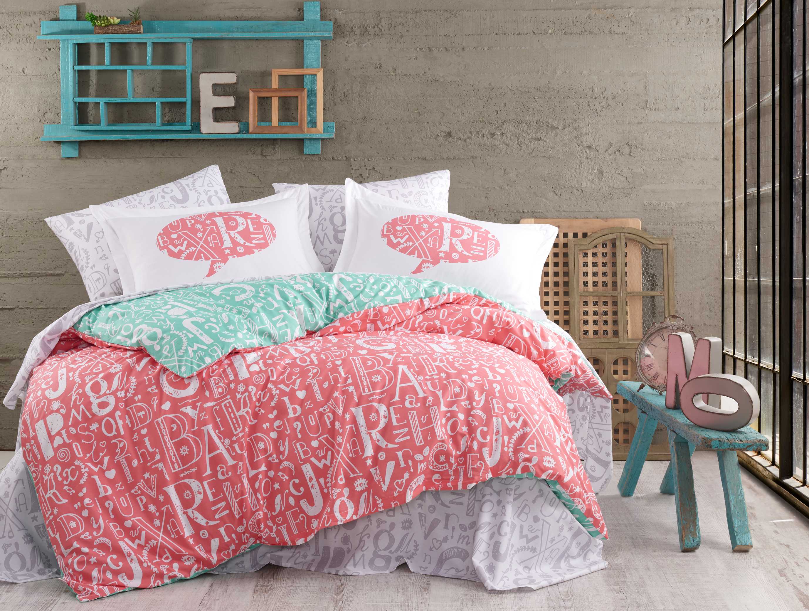 Комплект постельного белья Hobby Dream, поплин, евростандарт, 220x200 см, коралловый (8698499142930) - фото 1