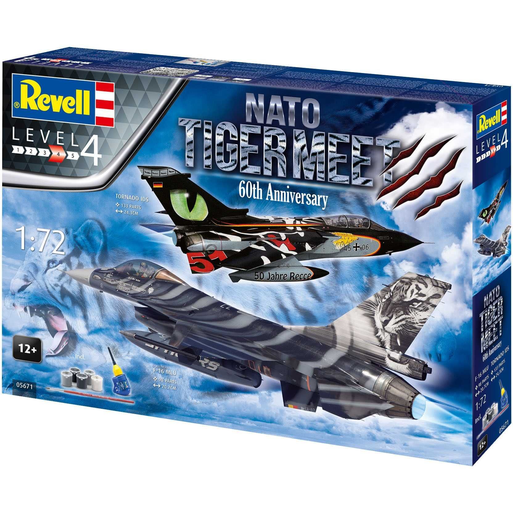 Збірна модель Revell набір літаків Tornado та F-16 NATO Tiger масштаб 1:72, 231 деталь (RVL-05671) - фото 1