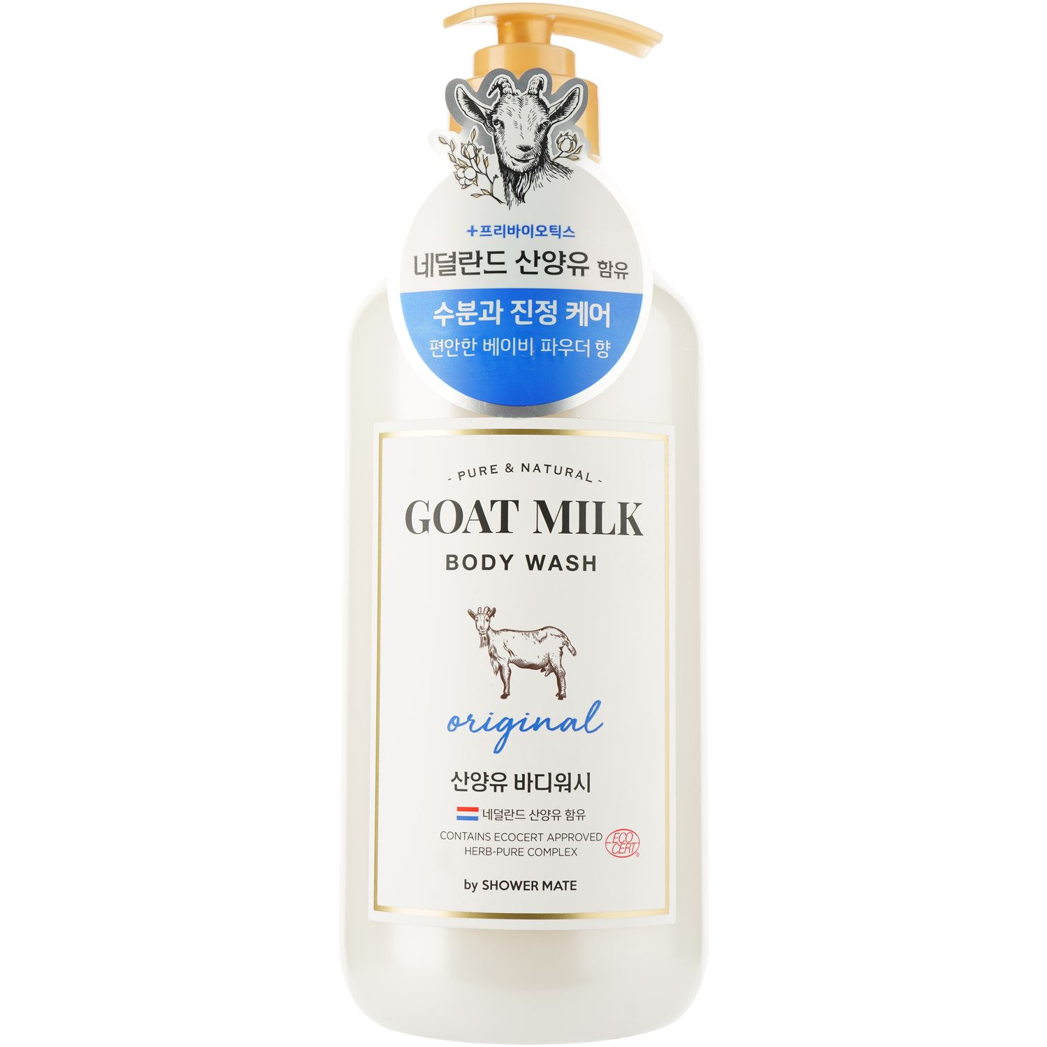 Гель для душа Shower Mate Body Wash Goat Milk Козье молоко, 800 мл - фото 1