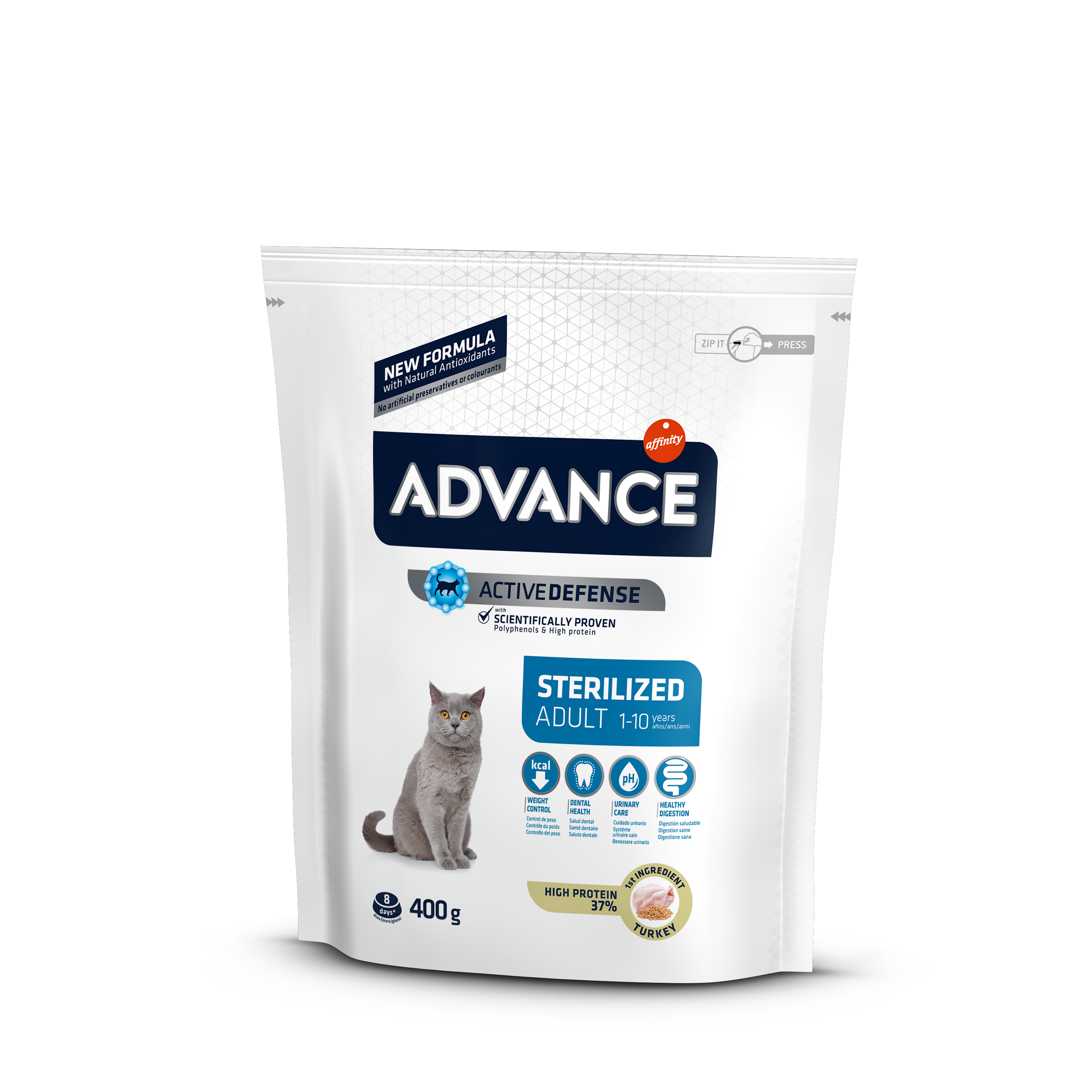 Сухой корм для стерилизованных кошек Advance Cat Sterilized, с индейкой, 400 г - фото 1