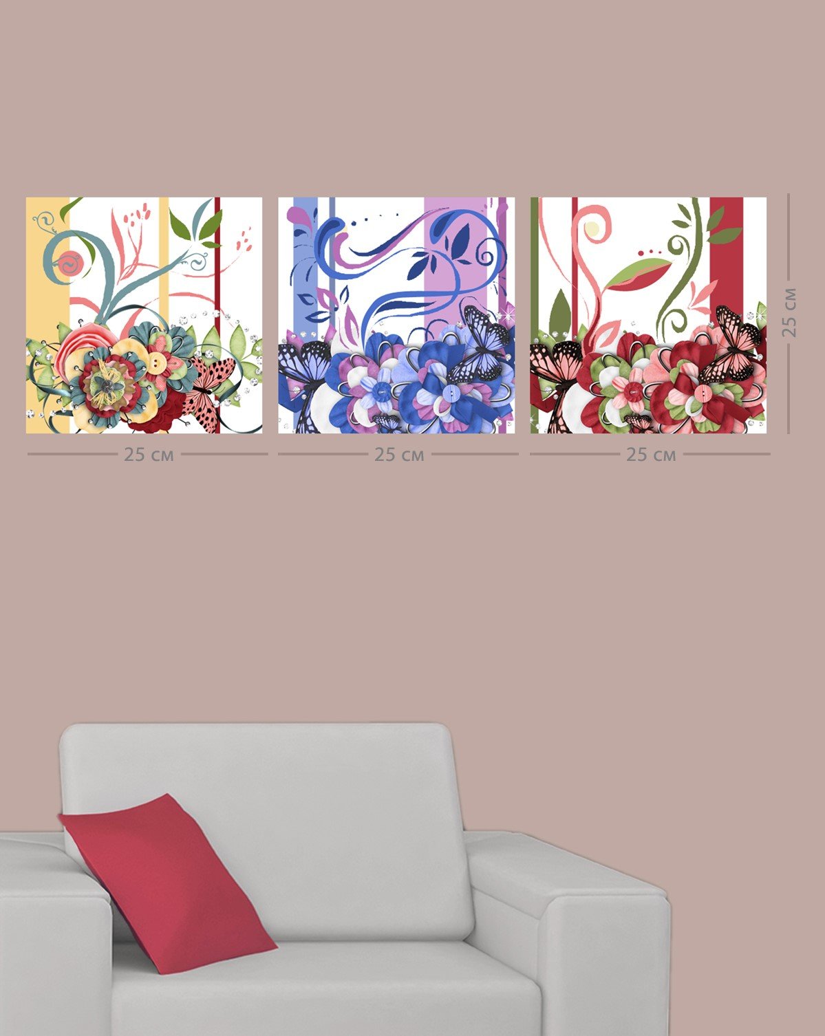Модульная картина на холсте Art-Life, 3 части, разноцвет (3C-112-3p) - фото 1