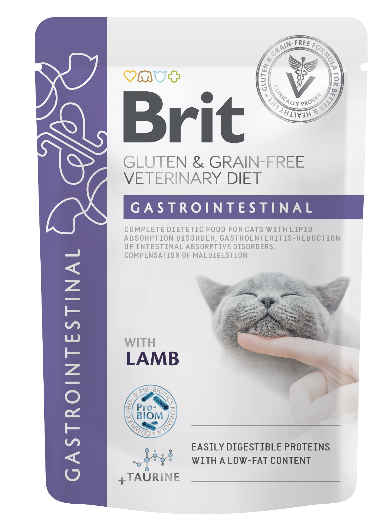 Влажный корм для кошек Brit VetDiet Gastrointestinal с ягненком 12 шт. x 85 г - фото 2
