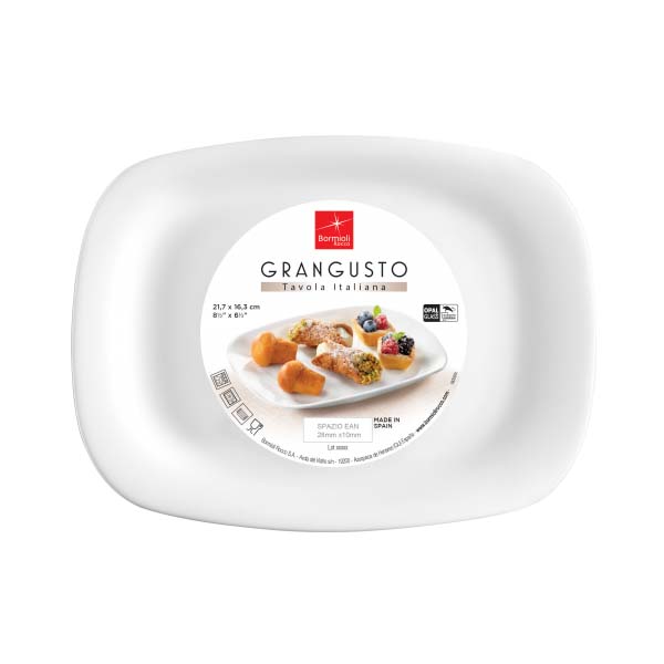 Блюдо для печива Bormioli Rocco Grangusto, 22х16 см, білий - фото 1