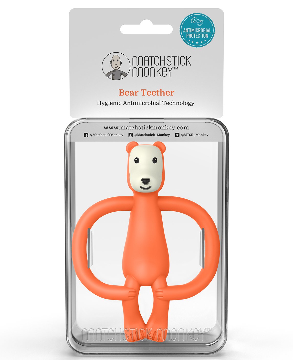 Іграшка-прорізувач Matchstick Monkey Ведмідь, 11 см, помаранчева (MM-B-001) - фото 4