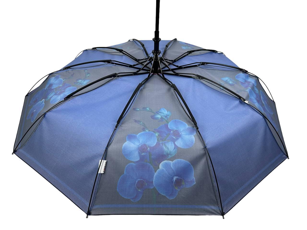Женский складной зонтик полуавтомат Toprain 99 см синий - фото 6
