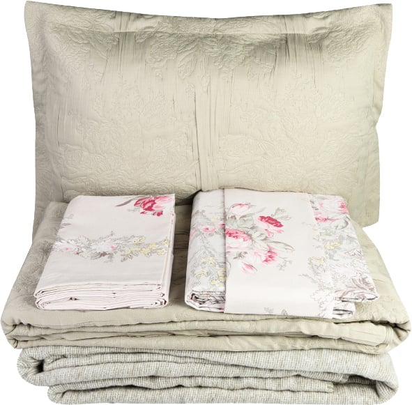 Набор постельное белье с покрывалом и пледом Karaca Home Petra pembe, евро, розовый, 8 предметов (svt-2000022265379) - фото 3