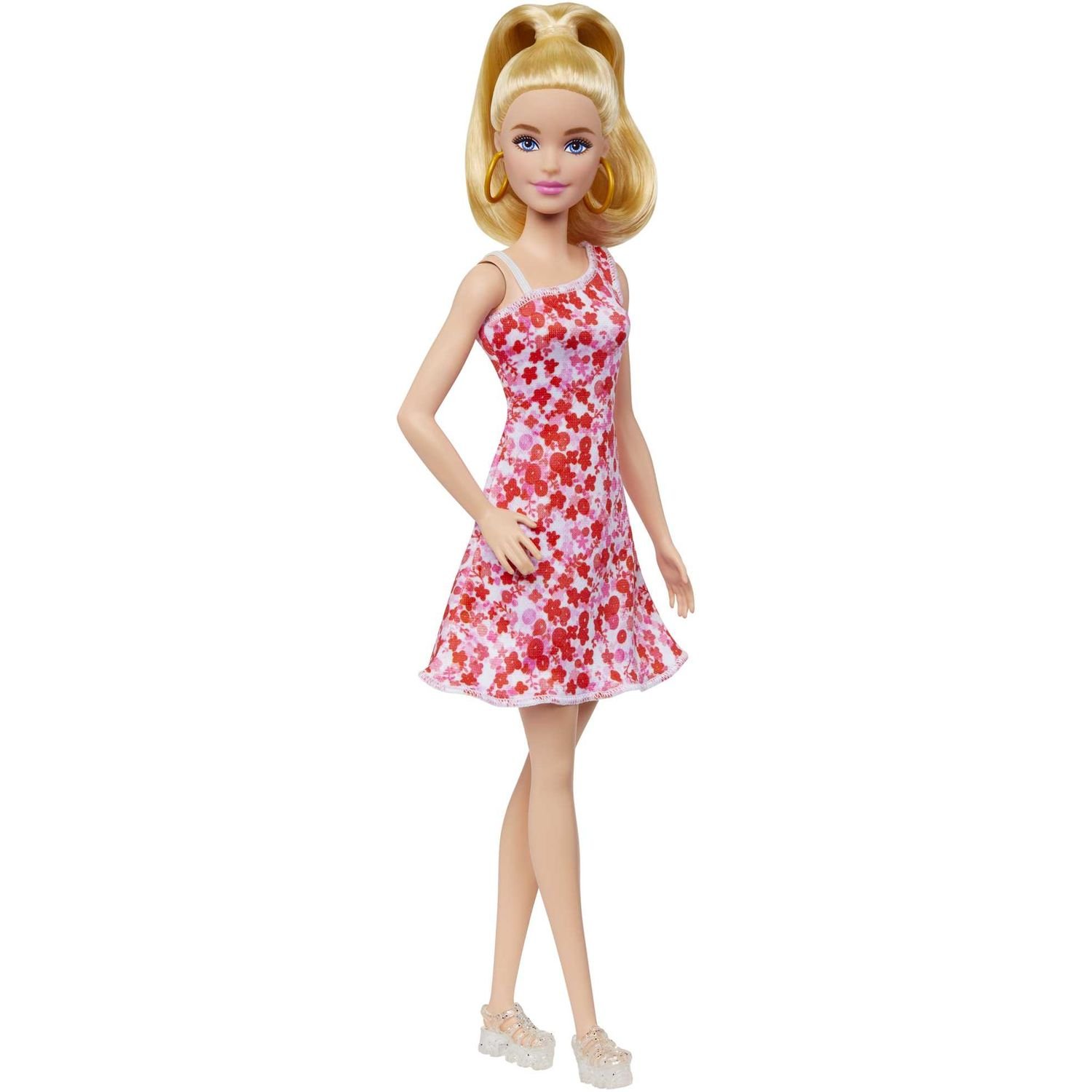 Кукла Barbie Модница в сарафане в цветочный принт, 30 см (HJT02) - фото 1