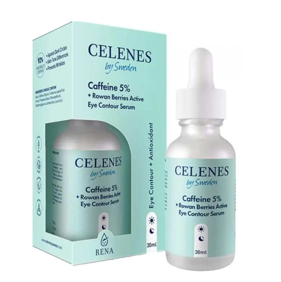 Сироватка для шкіри навколо очей Celenes Caffeine 5% Rowan Berries Active Eye Contour Serum, 30 мл - фото 1