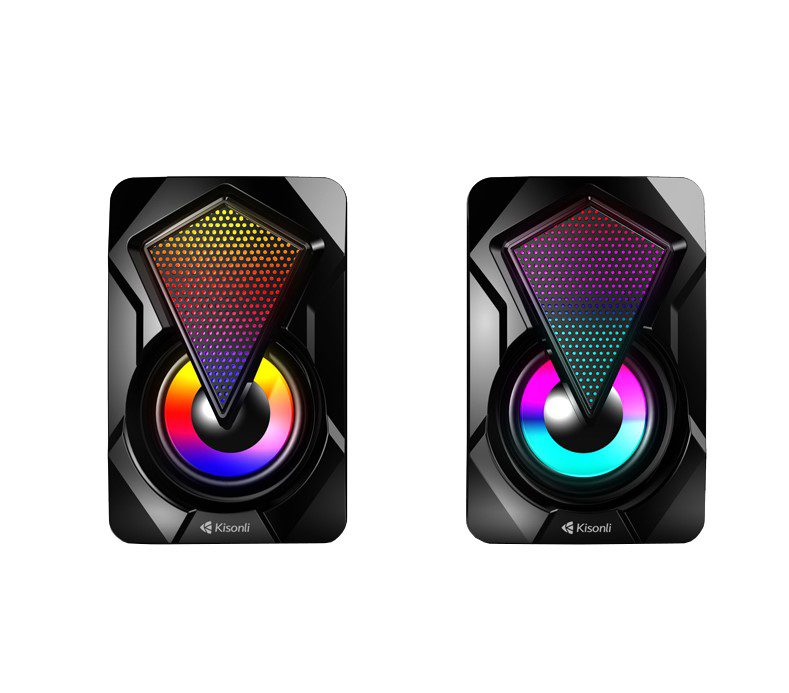 Комп'ютерні колонки Kisonli L9090 RGB Black - фото 3