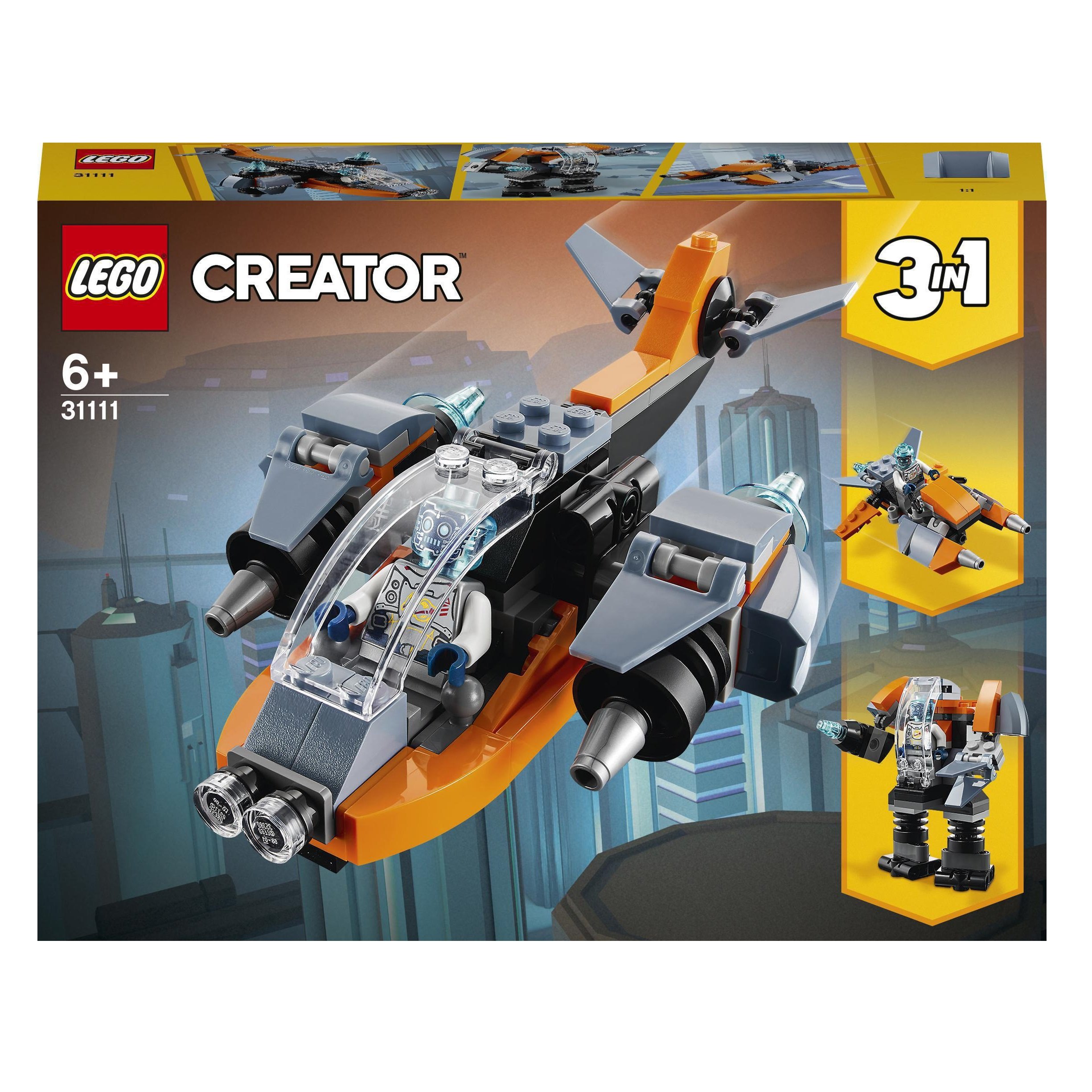 Конструктор LEGO Creator Кібердрон, 113 деталей (31111) - фото 1