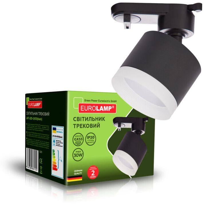 Светильник трековый Eurolamp для ламп LED GX53 черный (LHT-LED-GX53(black)) - фото 2