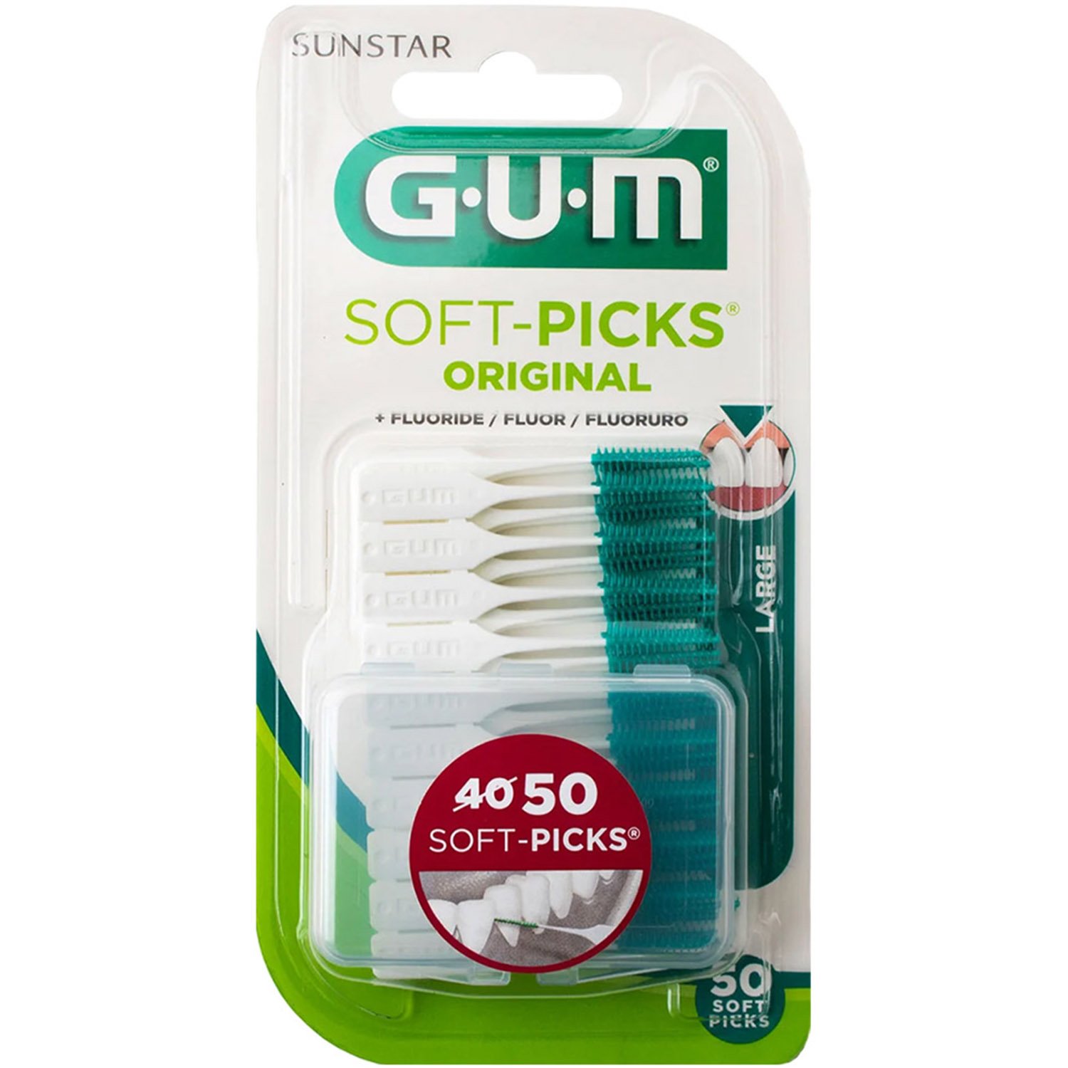 Набір міжзубних щіток з фторидом GUM Soft Picks large 50 шт. - фото 1