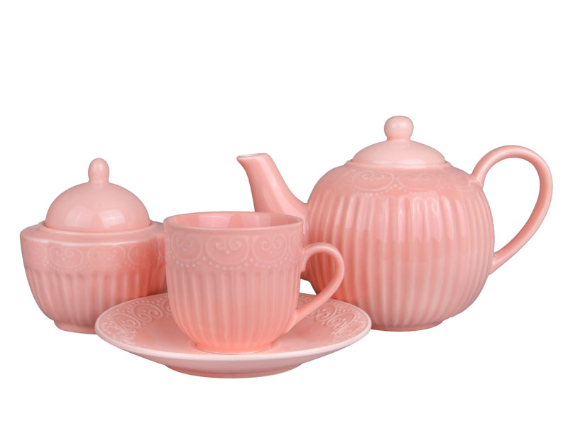 Чайний набір Lefard Ажур, рожевий, 14 предметів (722-126) - фото 2