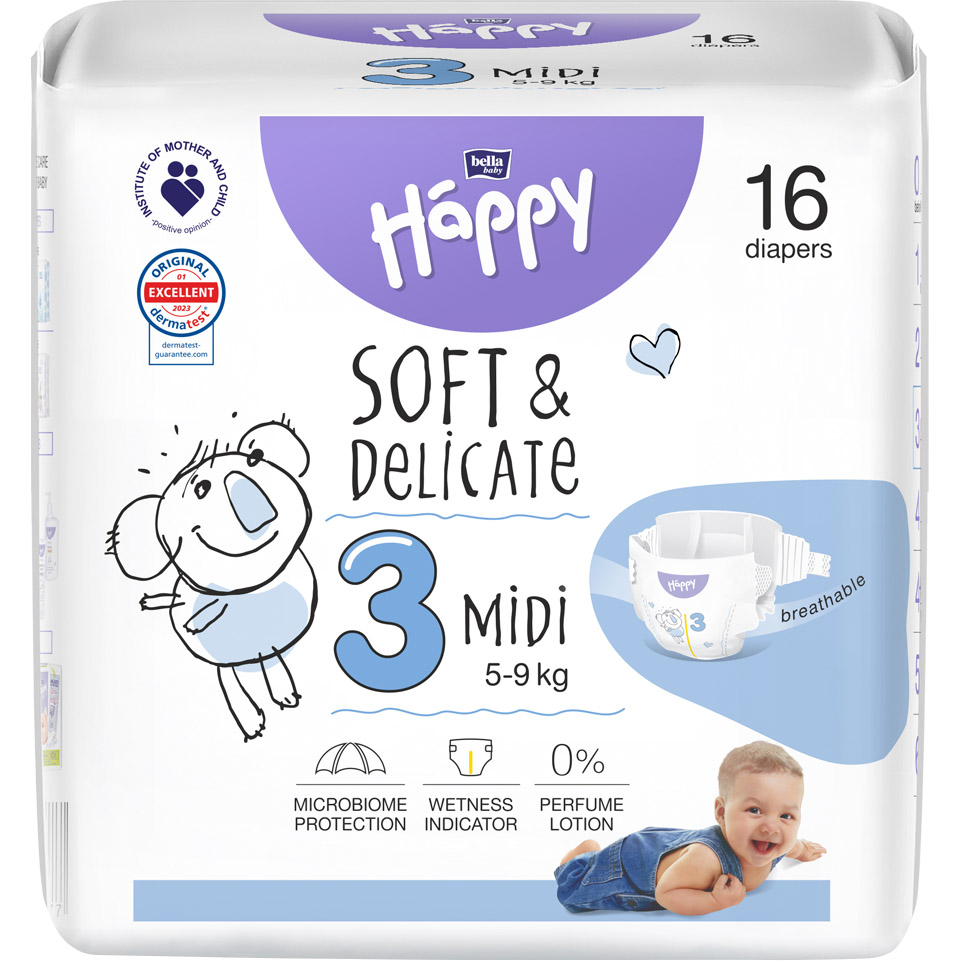 Підгузки дитячі одноразові Bella Baby Happy Midi 3 (5-9 кг) 16 шт. - фото 1