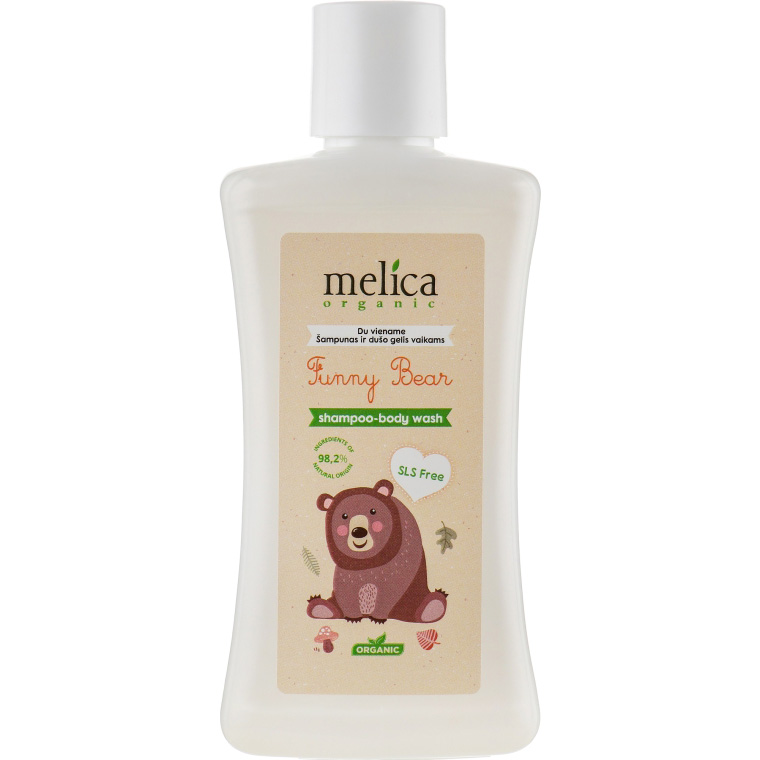 Шампунь-гель для душа Melica Organic 2 в 1 Funny Bear 300 мл - фото 1