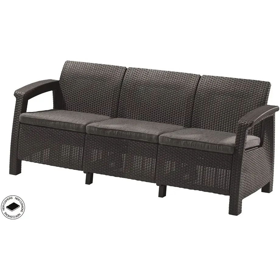 Софа садовая пластиковая Allibert Corfu love seat max серая (912093902) - фото 1