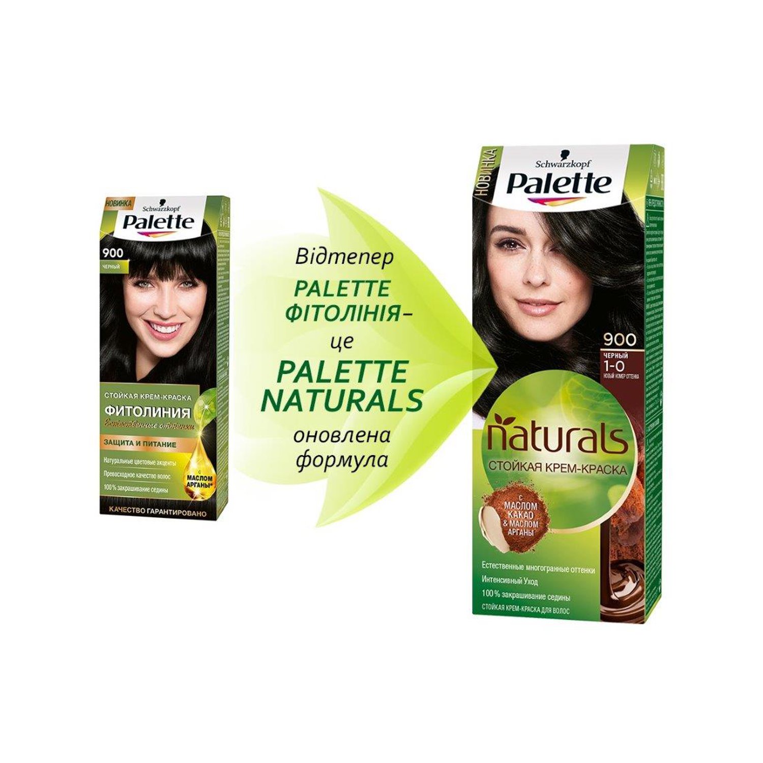 Фарба для волосся Palette Фітолінія 900 Чорний, 110 мл - фото 2