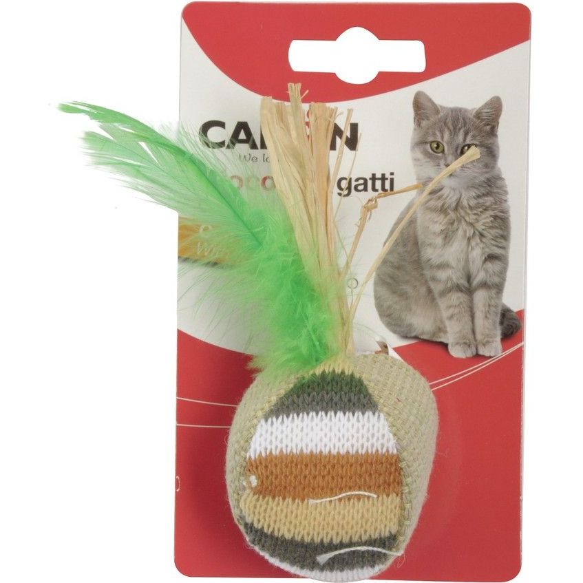 Іграшка для котів Camon Пернатий м'ячик, з ароматом котячої м'яти, 5,5 см - фото 2