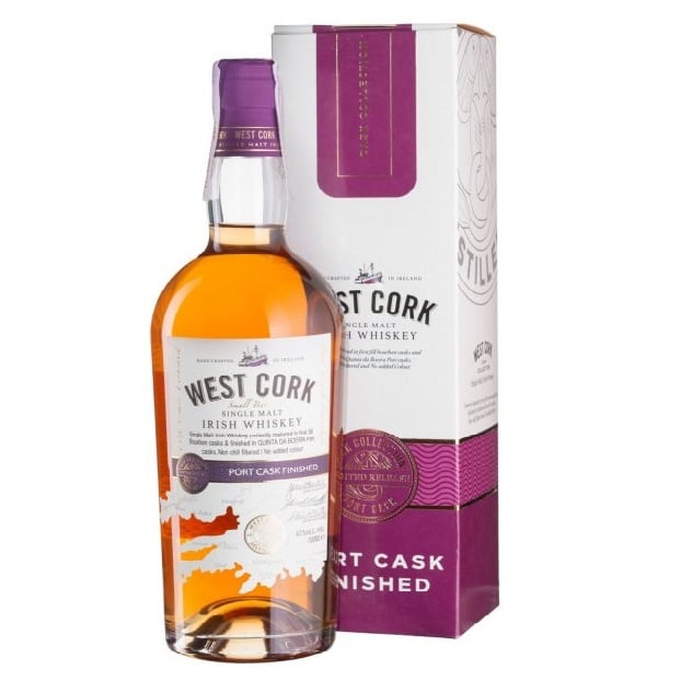 Виски West Cork Port Cask Finished Single Malt Irish Whiskey 43% 0.7 л - фото 1