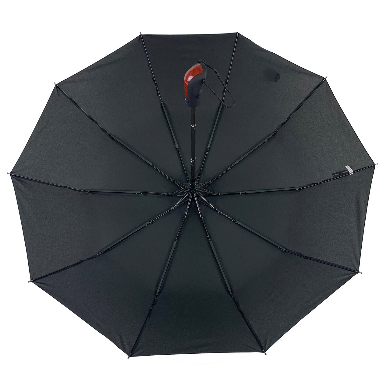 Чоловіча складана парасолька напівавтомат S&L 100 см чорна - фото 5