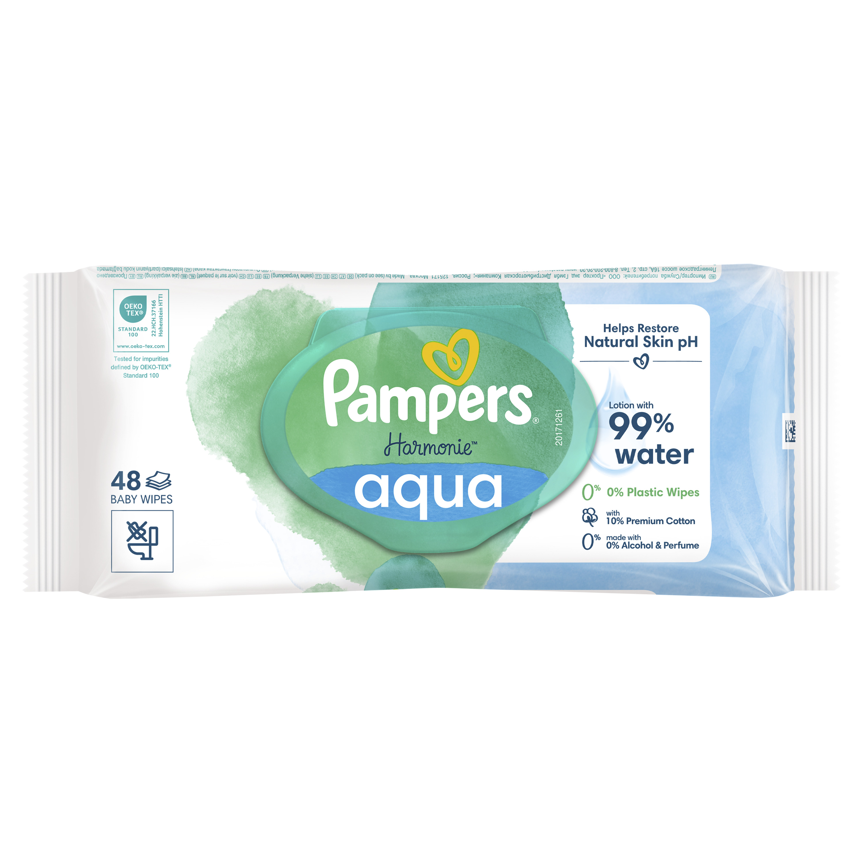 Дитячі вологі серветки Pampers Harmonie Aqua 48 шт. - фото 2